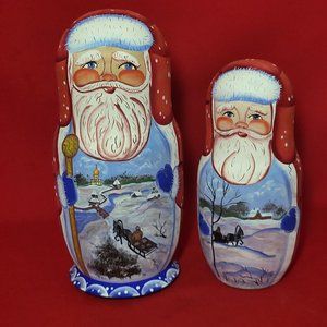 Russian Nesting Dolls Signed gladkovat Dubna Set of 2